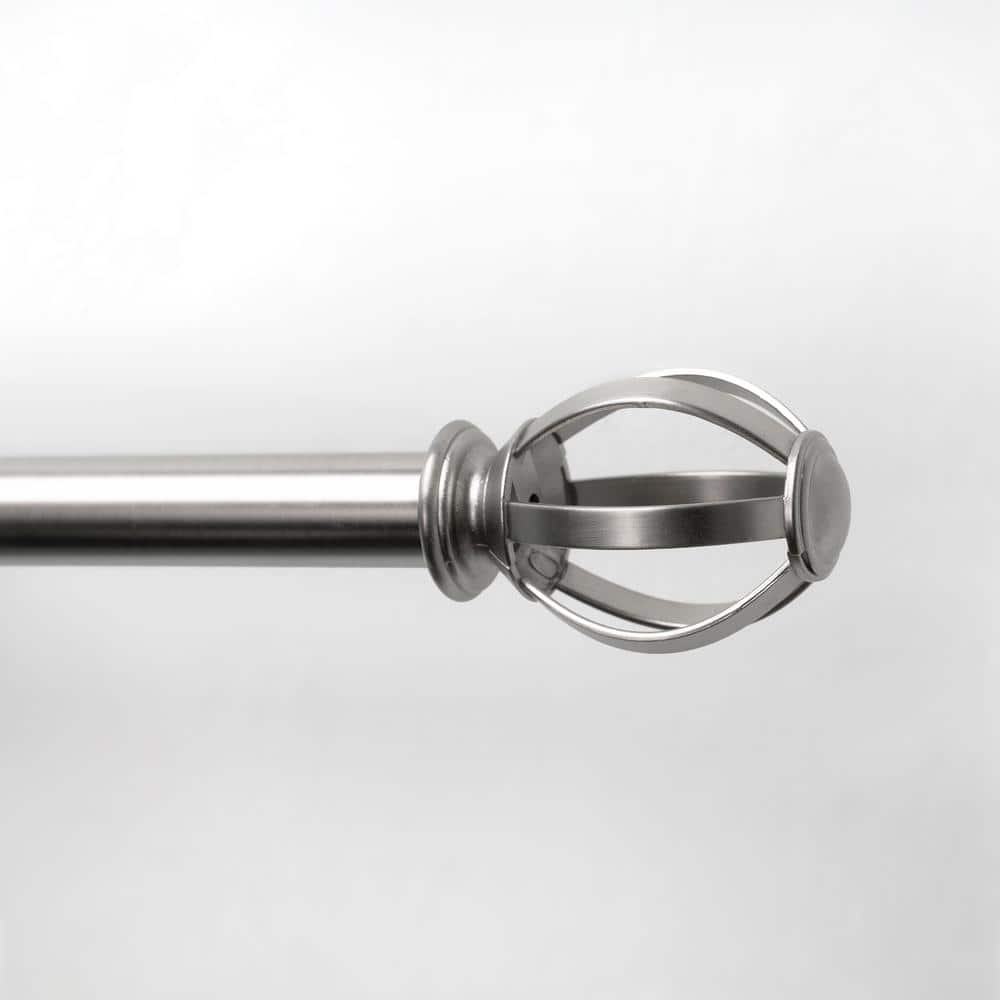 28 in. - 48 in. Adjustable Single Curtain Rod 5/8 in. Dia. in Brushed Nickel with Cage Ball finials price history on PriceWatchPro