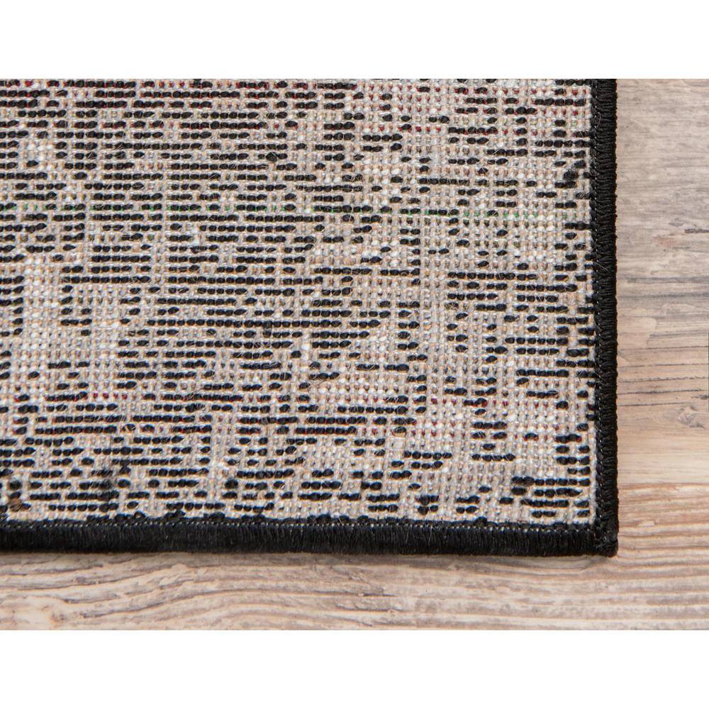 Black Rectangular Stain-Resistant Synthetic Area Rug