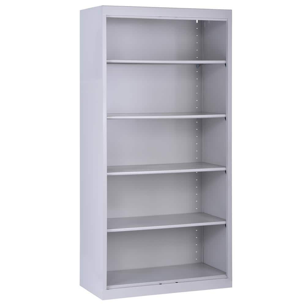 Dove Gray Adjustable Steel 72" Bookcase