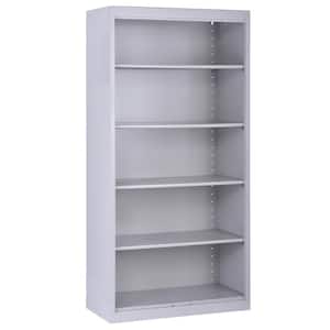 Welded 72 in. Tall Dove Gray Metal Standard Bookcase