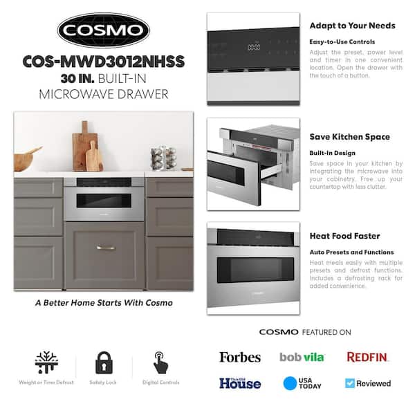 Cosmo 30 in. Haven Collection 1.2 cu. ft. Built-in Microwave