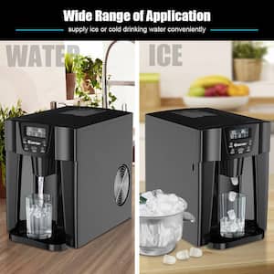 10 in. 36 lbs/24 Hours Portable 2 in. 1 Ice Maker Water Dispenser LCD Display in Black