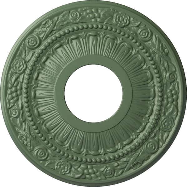 Ekena Millwork 7/8" x 12-1/8" x 12-1/8" Polyurethane Nadia Ceiling, Hand-Painted Athenian Green