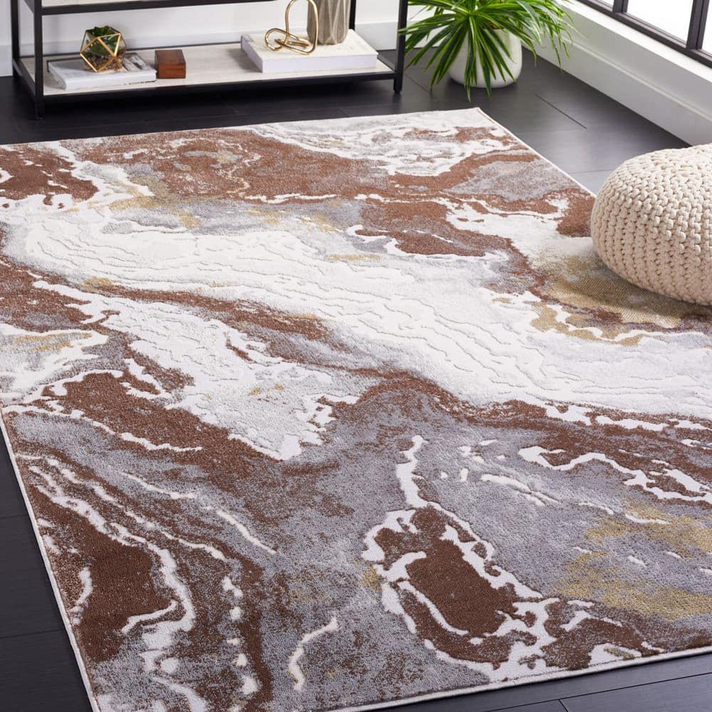 Palma 4 ft. x 6 ft. Beige/Brown Distressed Marble Area Rug price history on PriceWatchPro
