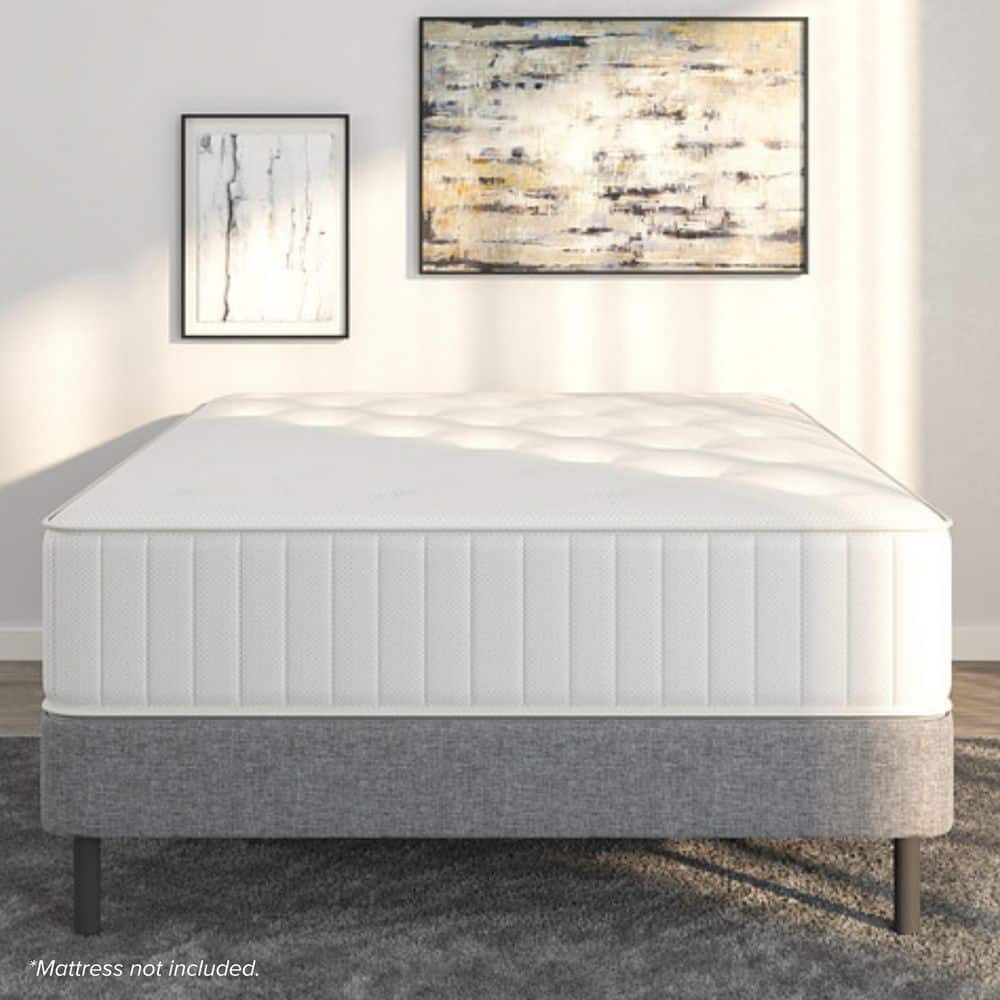 Twin Black Metal Foldable Mattress Foundation with Legs