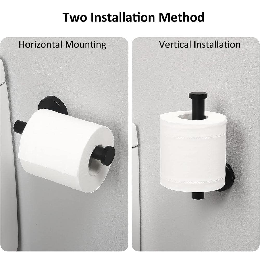Matte Black Stainless Steel Wall Mounted Towel Holder Set