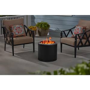 19 in. Outdoor Stainless Steel Wood Burning Black Matte Low Smoke Fire Pit