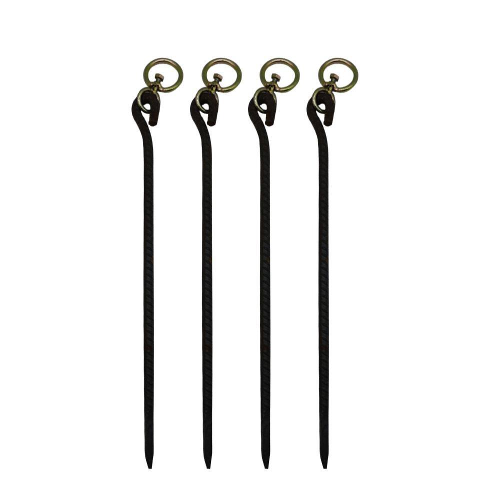24 Pack Heavy Duty U-Shaped Metal Tent Stakes - Tarp Spikes, Canopy Anchors For Camping & Yard