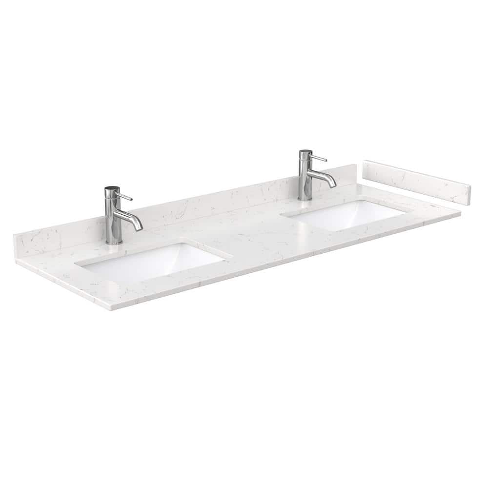 Beckett 60" Dark Gray Double Bathroom Vanity with Cultured Marble Top