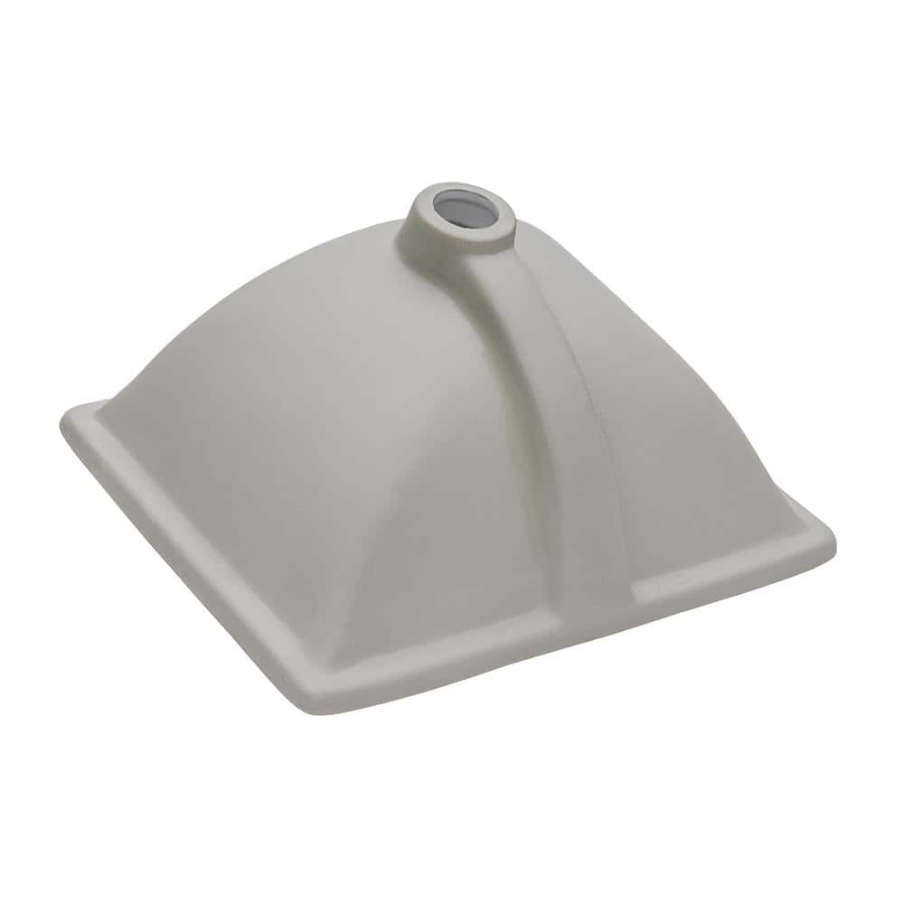 Ruvati White Rectangular Ceramic Undermount Bathroom Sink with Overflow
