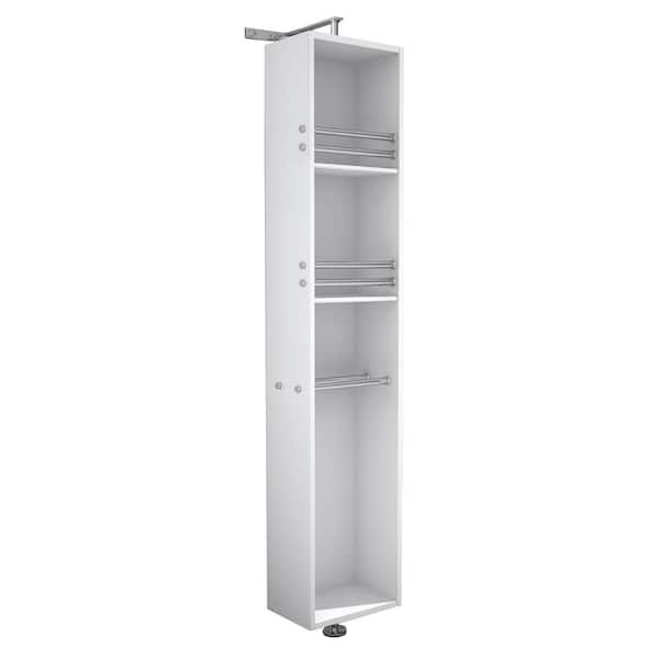 Wyndham Collection April 13-3/4 in. W x 79 1/2 in. H x 15-1/2 in. D Bathroom Linen Storage Tower in White