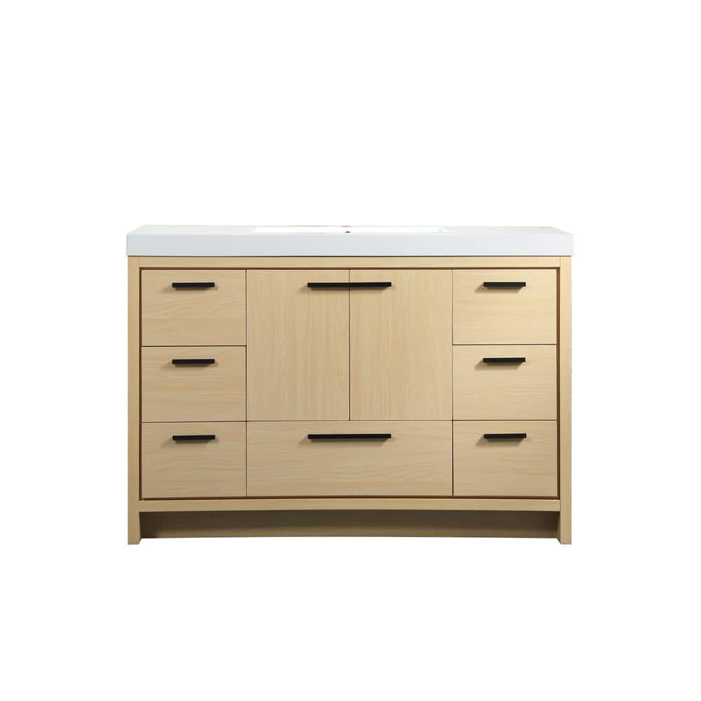 Simply Living 48 in. Single Bathroom Vanity in Maple with Resin Vanity Top 