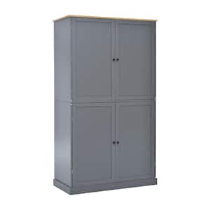 40.2-in W x 20-in D x 71.3-in H in Gray MDF Ready to Assemble Kitchen Cabinet with 2 Drawers, 2 Adjustable Shelves