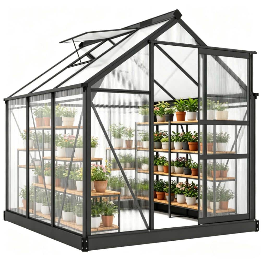 Tenleaf 74.8 in. W x 75.5 in. D x 79.1 in. H Gray Aluminum Outdoor