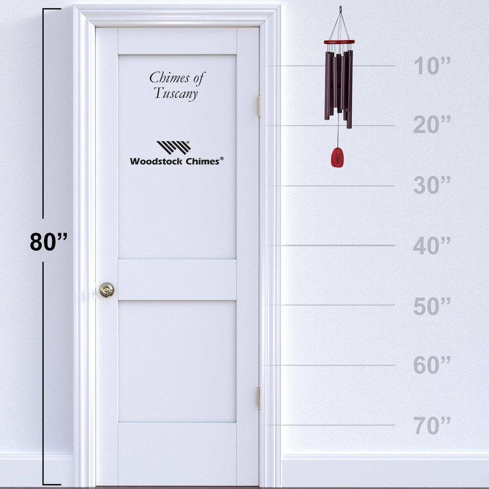 27" Burgundy and Purple Metal Wind Chime with Wooden Accents