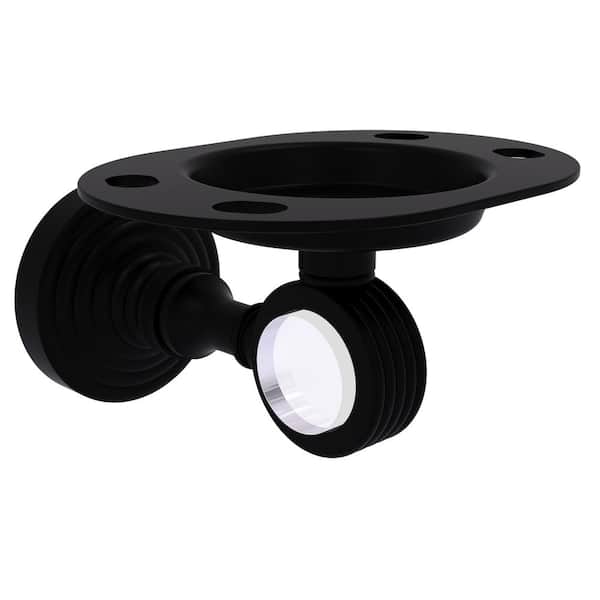 Allied Brass Pacific Grove Collection Tumbler and Toothbrush Holder with Groovy Accents in Matte Black