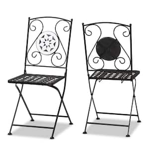 Julius Folding Metal Outdoor Dining Chair (2-Pack)