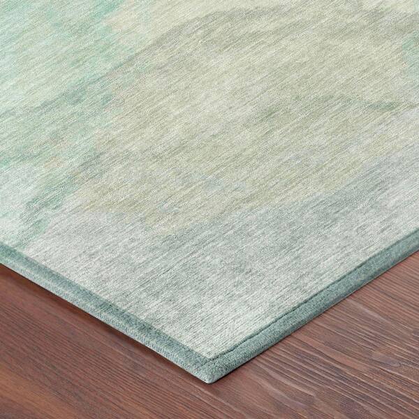 Chantille Machine Washable Indoor/Outdoor Abstract ACN2443 Mint 8 ft. x 10 ft. Area Rug