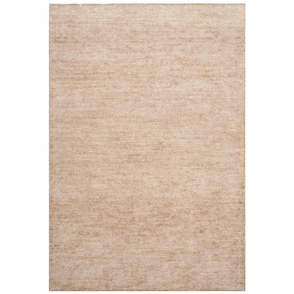 Hand-Knotted Beige Wool and Viscose 4' x 6' Area Rug