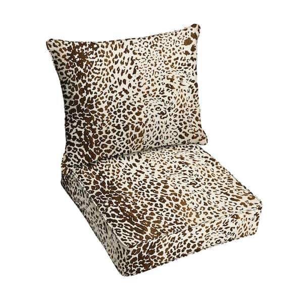 SORRA HOME 23 in. x 25 in. x 5 in. Deep Seating Outdoor Pillow and Cushion Set in Sunbrella Instinct Espresso