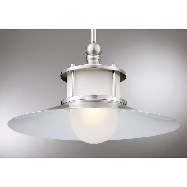 Quoizel 1 Light New England Mini Pendant in Brushed Nickel NA1510BN 