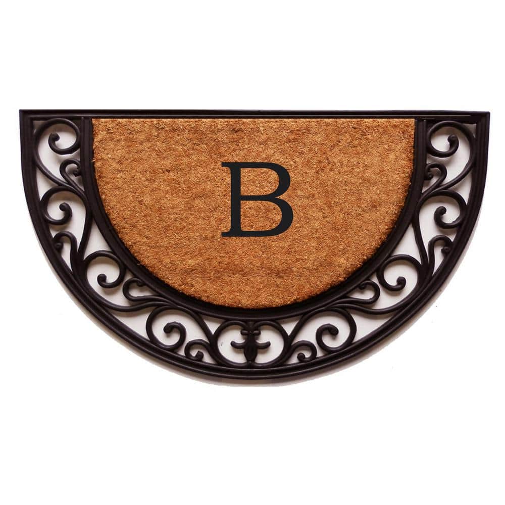 Plantation Arch Monogram Door Mat 18 in. x 30 in. (Letter B)