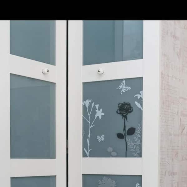 17.71 in. W x 59.05 in. L Blossom Decorative Premium Static Cling Window Film (Set of 2)