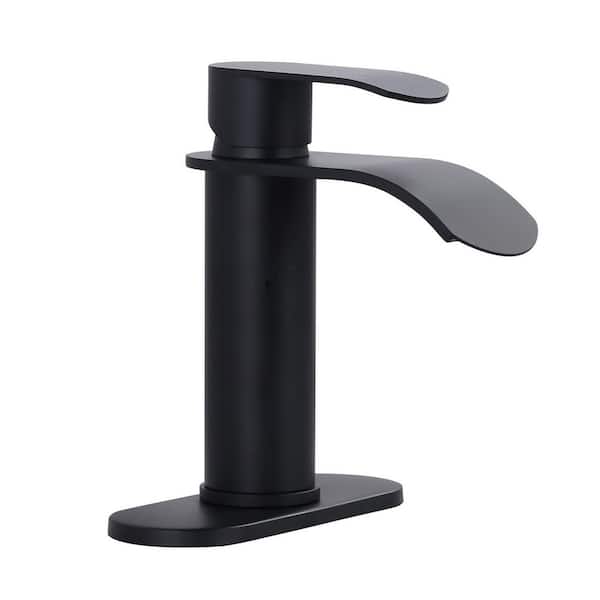 AVITAS Single Handle Single Hole Bathroom Faucet with Pop-Up Drain Included in Matte Black