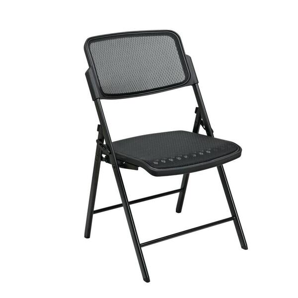 Office Star Products Black Plastic Seat Stackable Folding Chair (Set of 2)