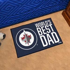 Winnipeg Jets World's Best Dad Navy 1.5 ft. x 2.5 ft. Starter Area Rug