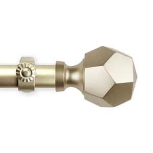 48 in. - 84 in. Adjustable Single Curtain Rod 1 in. Dia in Gold with Drey Finials