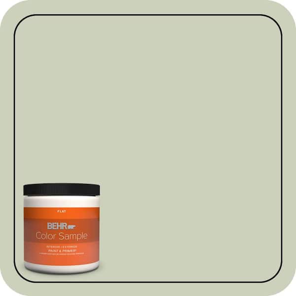 BEHR PREMIUM PLUS 8 oz. #PPU10-09 Chinese Jade Flat Interior/Exterior Paint & Primer Color Sample