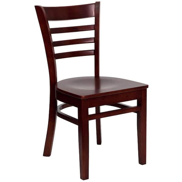 Flash Furniture Hercules Mahogany Wood Seat/Mahogany Wood Frame Side Chair