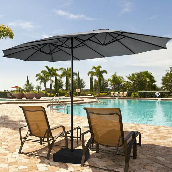 double layer patio umbrella rib assembly 10 FT | 360° Swivel & Tilt, 8 Fiberglass Ribs, Cross Base a perfect blend of style and functionality for your patio PURPLE LEAF 15x9ft Double-Sided Rectangular