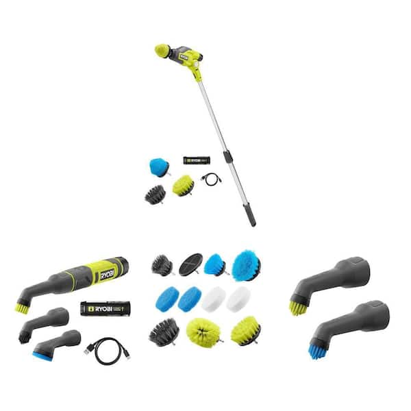 USB Lithium Power Scrubber Kit with Accessories (4-Pieces) and Detail Scrubber Kit with Attachments (3-Pieces) Combo