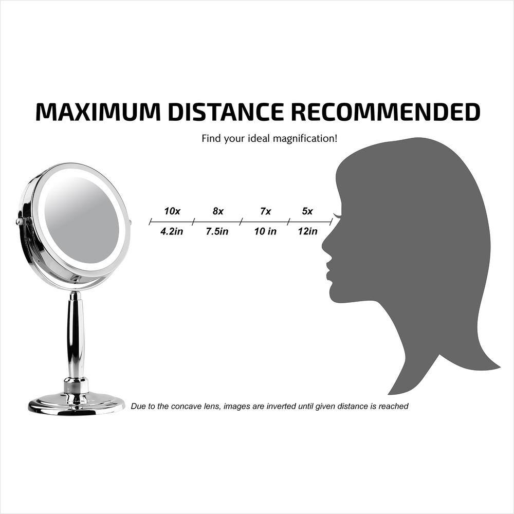 7'' Silver Wall Mounted LED Magnifying Mirror