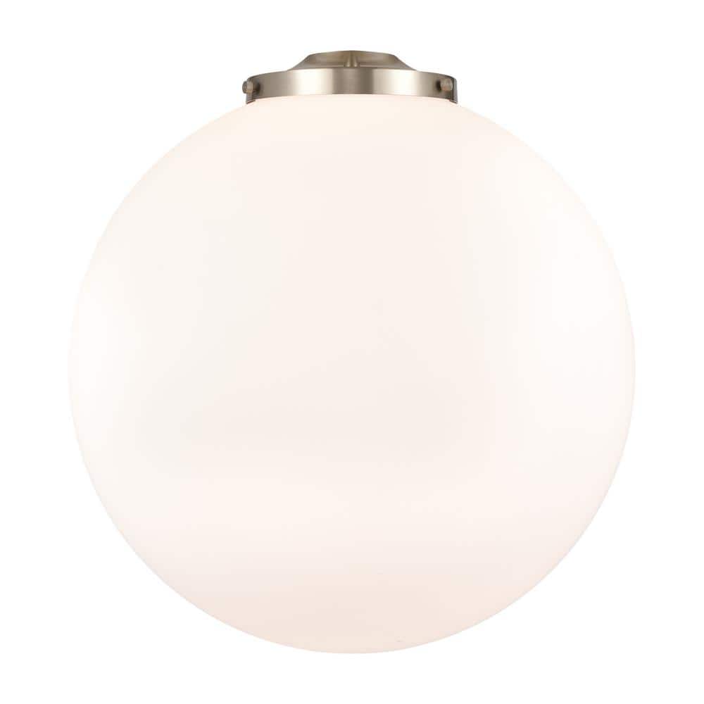 Beacon Brushed Brass Globe Pendant Light 19" Matte White