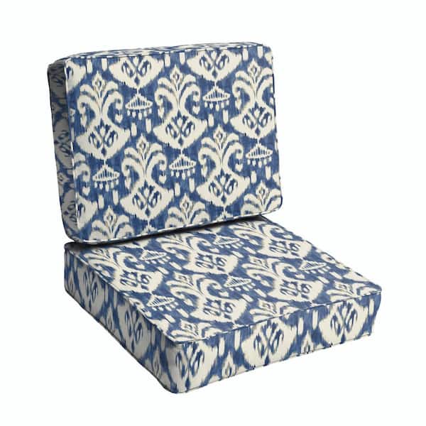 SORRA HOME 23.5 in. x 23 in. x 5 in. Deep Seating Outdoor Corded Cushion Set in Rivoli Indigo