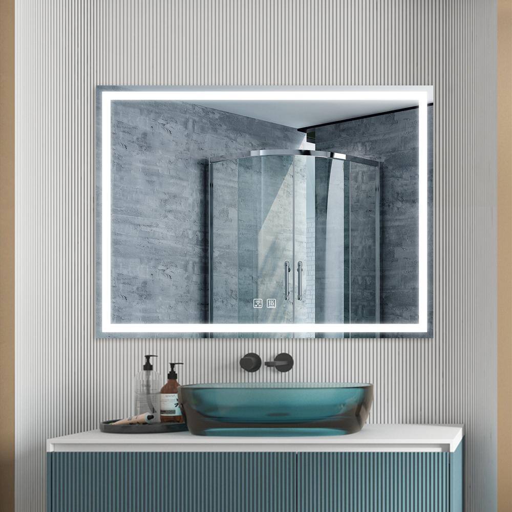 48 in. W x 36 in. H Rectangular Frameless LED Light with 3 Color and Anti-Fog Wall Mounted Bathroom Vanity Mirror price history on PriceWatchPro