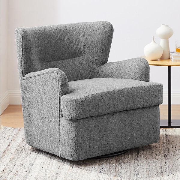 Art Leon Mia 30 in. Blue Fabric and Lamb Fleece Polyester Arm Chair