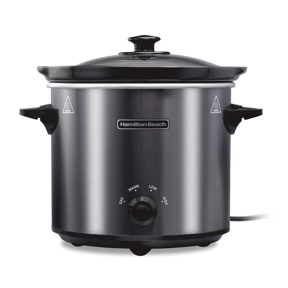 Hamilton Beach Quart Black Round Slow Cooker 33240 The Home Depot