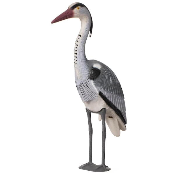 Gardenised 30 in. Heron Decoy-Outdoor Bird Sculpture for Yard, Lawn, Garden, Patio, Pond, Pool, or Landscaping, Silver