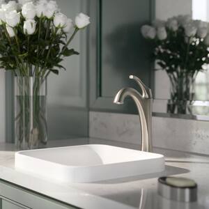 Arlo Single Handle Vessel Sink Faucet with Pop Up Drain in Brushed Nickel