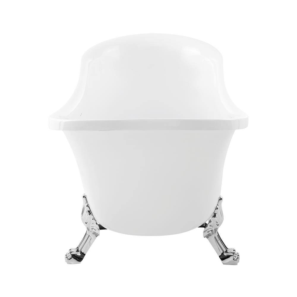 Elegant 30" Acrylic Clawfoot Soaking Bathtub with Chrome Finish