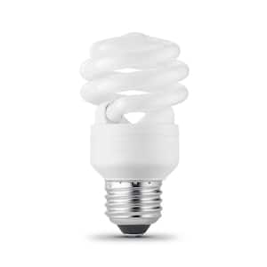 60-Watt Equivalent A19 Spiral Non-Dimmable E26 Base Compact Fluorescent CFL Light Bulb, Soft White 2700K (4-Pack)
