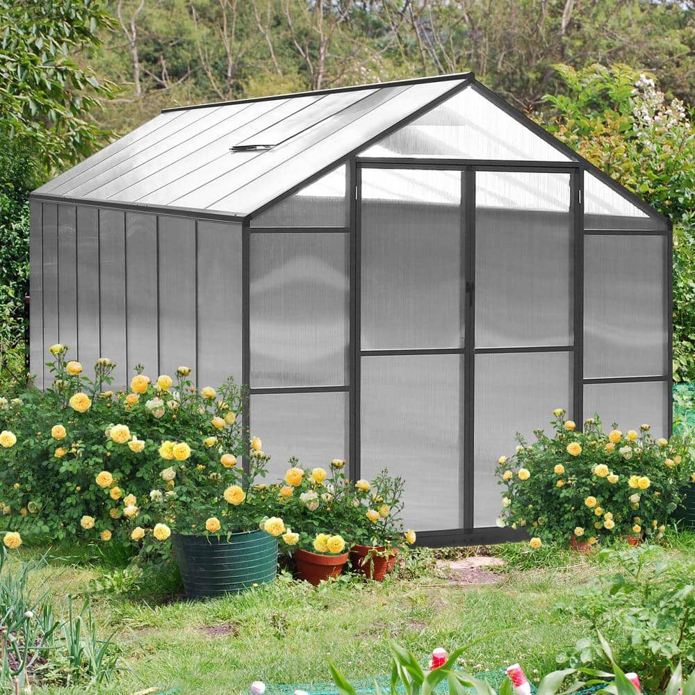 VEIKOUS 8 Ft. W X 16 Ft. D Polycarbonate Greenhouse For Outdoors, Green ...