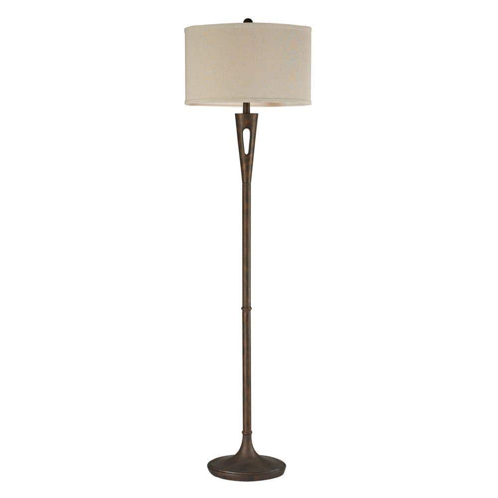 Burnished Bronze 65-Inch Metal Floor Lamp with 3-Way Switch