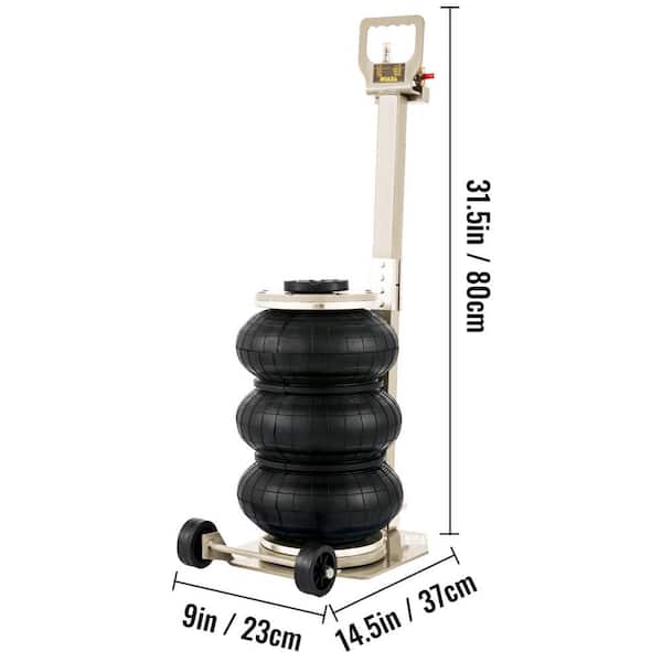 VEVOR Triple Bag Air Jack 3T/6600 lbs. Air Bag Jack Fast Lift Up to 15.75  in. in 3 to 5S with Adjustable Handle for Cars,Beige QNQJD3TBSDDJBS001V0 -  The Home Depot