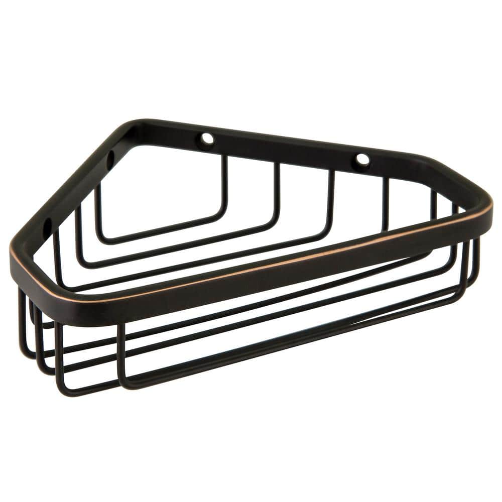 12 Inch Black Brass Wall Mounted Shower Caddy Basket Oil Rubbed