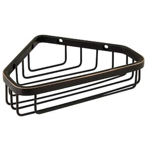 6 in. Modern Wall Mounted Oil Rubbed Bronze Finish Stainless Steel Corner Shower Basket